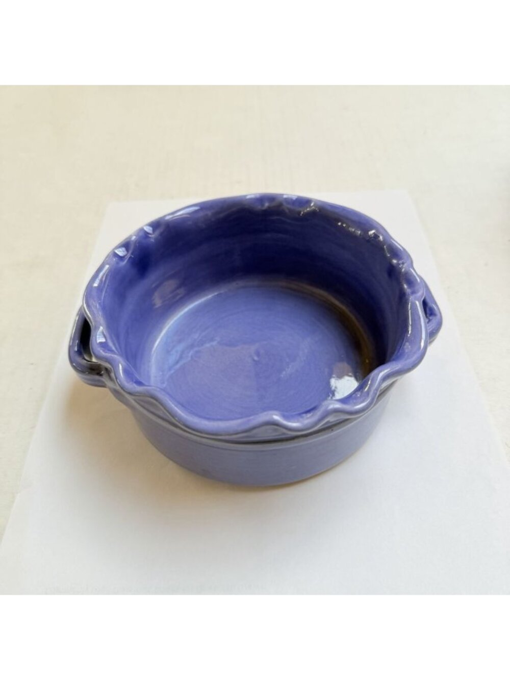 Made in Portugal Blue Handles Fluted Oven Casserole Dish Pie Plat Serving Dish